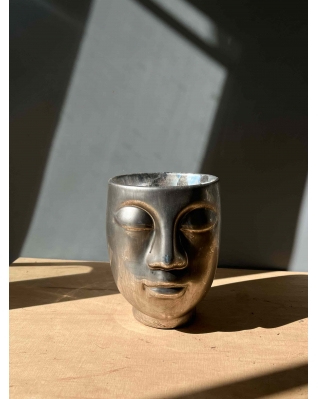 Горщик "Обличчя" металлік 12см