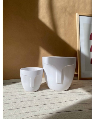 Горщик обличчя біле в двох розмірах